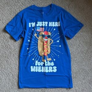 Blue Hot Dog Graphic T-Shirt